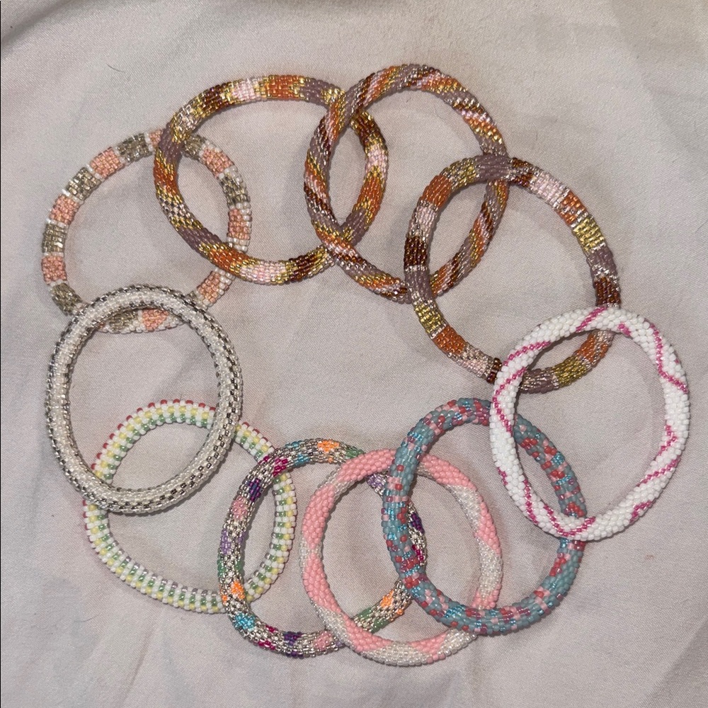 Sashka women bracelets set of 10 Colorful Beaded Bracelets